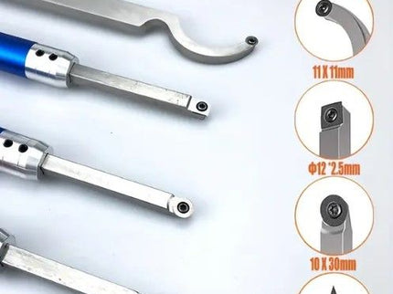 4PC Replaceable Tip Blank + 2PC Aluminum Handle Woodturning Tool Set