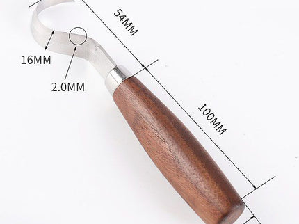Spoon Hook Shaving Knife (Wood Handle)