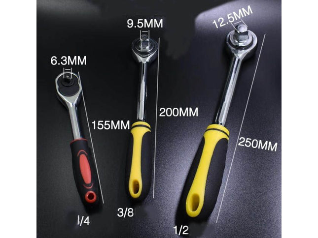 1/4", 3/8", 1/2" Drive Ratchet Wrench