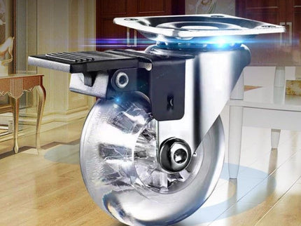 Silent Swivel Wheel Caster (Clear Wheel)