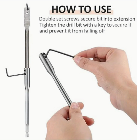 2pc/set Spade Bit Extension Straight Shank