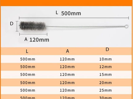 Stainless Steel Wire Tube Brushes (500mm Long)