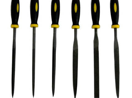 6pc/set Straight Needle File Set with plastic handle