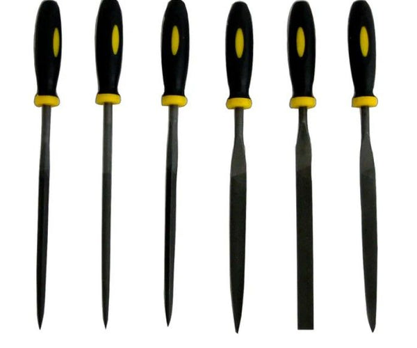 6pc/set Straight Needle File Set with plastic handle