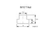 M10 T-Nut 12mm Slot with 18mm Bottom