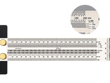 Line Thickness Ruler Precision T-Type Line Ruler with Pencil – McJING Tools