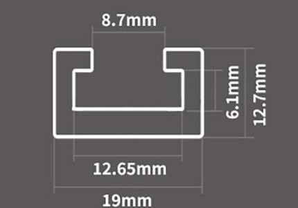 T19 ( 8.7mm ) T-Track (Suit Clamp / T-Bolts)