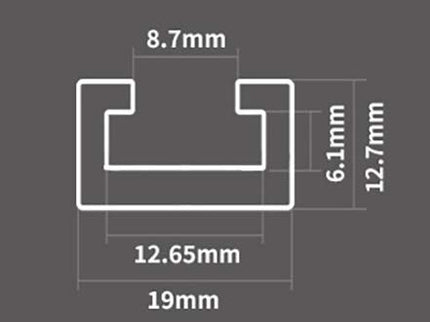 T19 ( 8.7mm ) T-Track (Suit Clamp / T-Bolts)