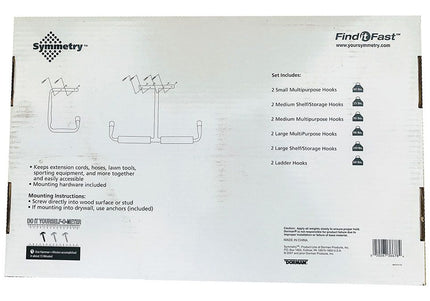 Wall & Overhead Storage Hooks (12pc Kit)