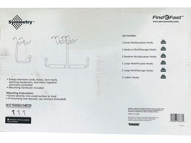 Wall & Overhead Storage Hooks (12pc Kit)